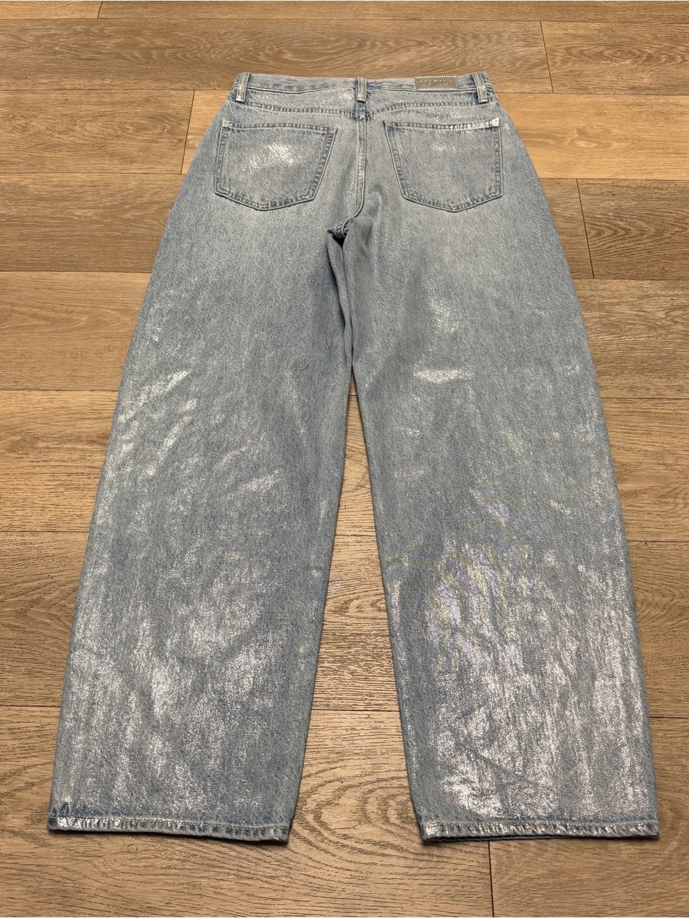 Pistola Wes High Rise Barrel Metallic Jeans 28 Spellbound Size 28 but 30x30